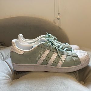 Green Adidas Superstars